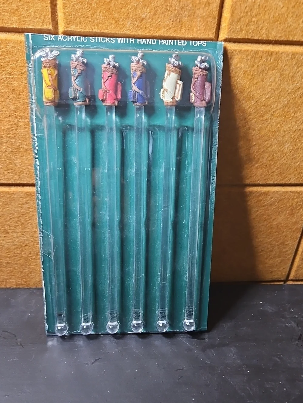 6 Vintage Drink Stirs Golf Bags NIB
